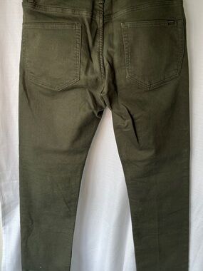 Jachs Olive Green Straight Slim Chinos
